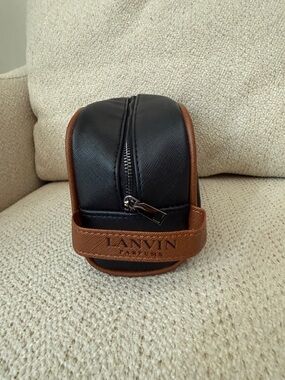 Lanvin x Turkish Airlines Men's Black and Brown Travel Kit Toiletry Bag